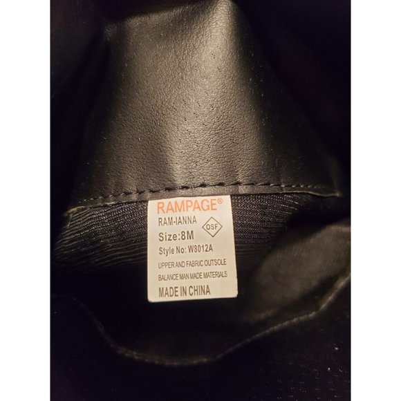 𝅺Rampage Women's Ianna Side-Zip Casual Tall Riding Boots Black Leather Size 8M - Picture 6 of 7